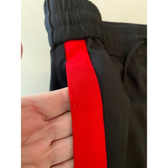 Express Black Athletic Pants Red Side Stripes Elastic Waist Comfortable Small - Picture 5 of 9